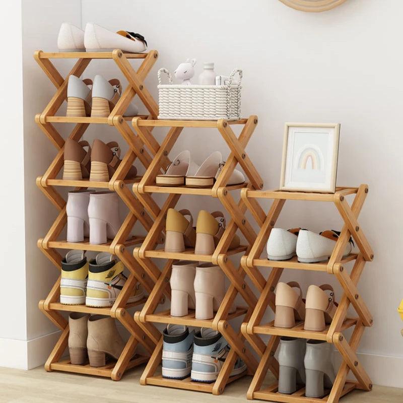 Stylish Multi-Tier Bamboo Shoe Rack – Eco-Friendly Shoe Organizer for Entryway Storage and Home Décor 2