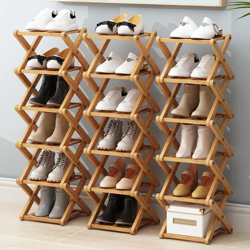 Stylish Multi-Tier Bamboo Shoe Rack – Eco-Friendly Shoe Organizer for Entryway Storage and Home Décor 3