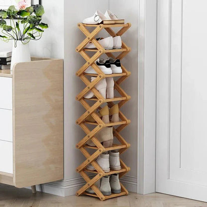 Stylish Multi-Tier Bamboo Shoe Rack – Eco-Friendly Shoe Organizer for Entryway Storage and Home Décor 4