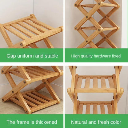 Stylish Multi-Tier Bamboo Shoe Rack – Eco-Friendly Shoe Organizer for Entryway Storage and Home Décor 5