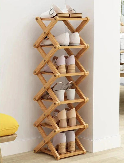Stylish Multi-Tier Bamboo Shoe Rack – Eco-Friendly Shoe Organizer for Entryway Storage and Home Décor 8