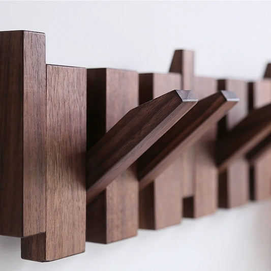Stylish Wooden Coat Rack with Piano Design – Wall Mounted Coat Stand with 6 Hooks for Elegant Home Decor 0
