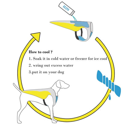 Dog Cooling Vest Blue Polyester | WagChill-4