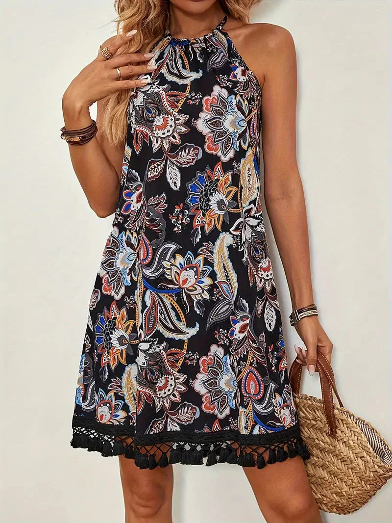 Floral Print Tassel Dress | Camille