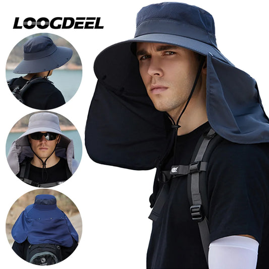 Summer Sunshade Fishing and Cycling Cap with Oversized Brim – Waterproof, Breathable, Adjustable Outdoor Hat 0