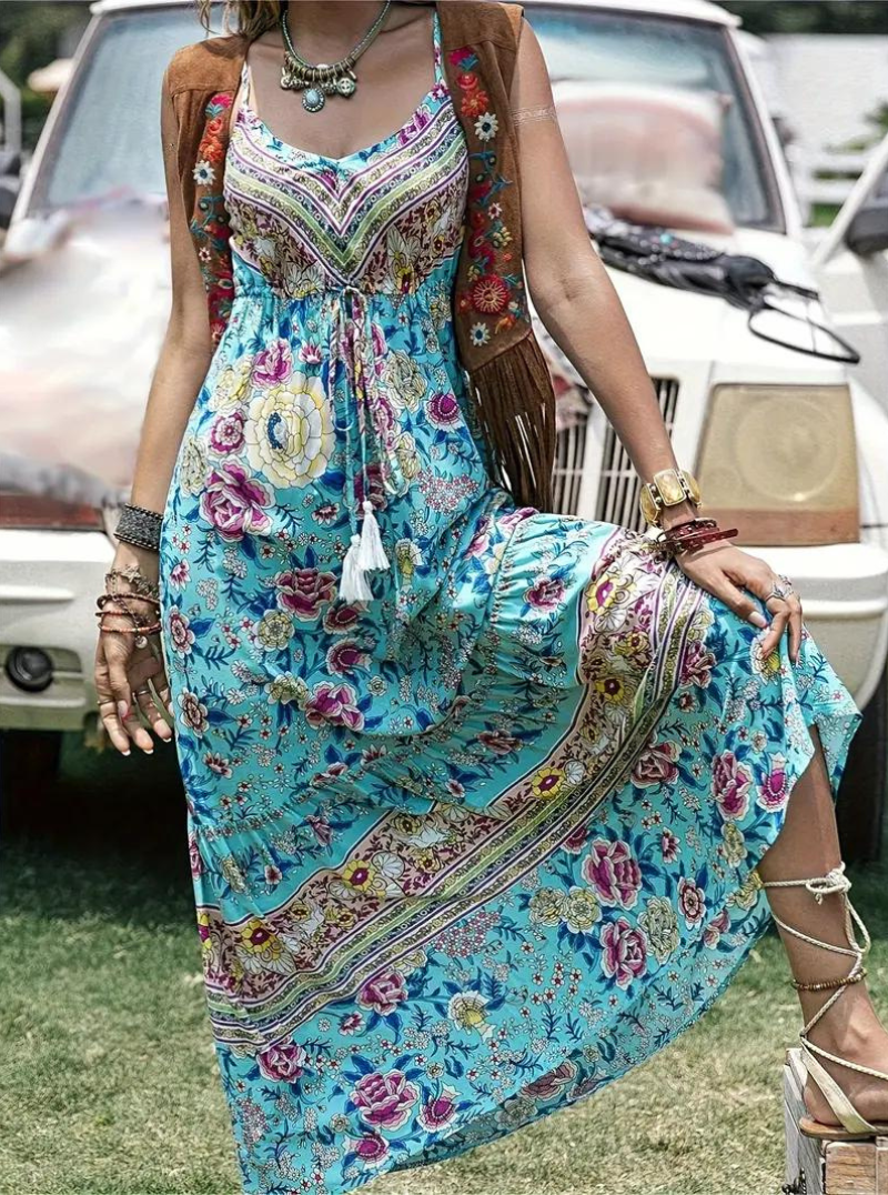 Bohemian Floral Maxi Dress | Olivia