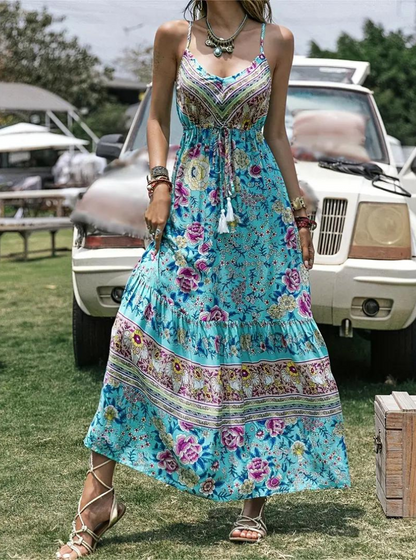 Bohemian Floral Maxi Dress | Olivia