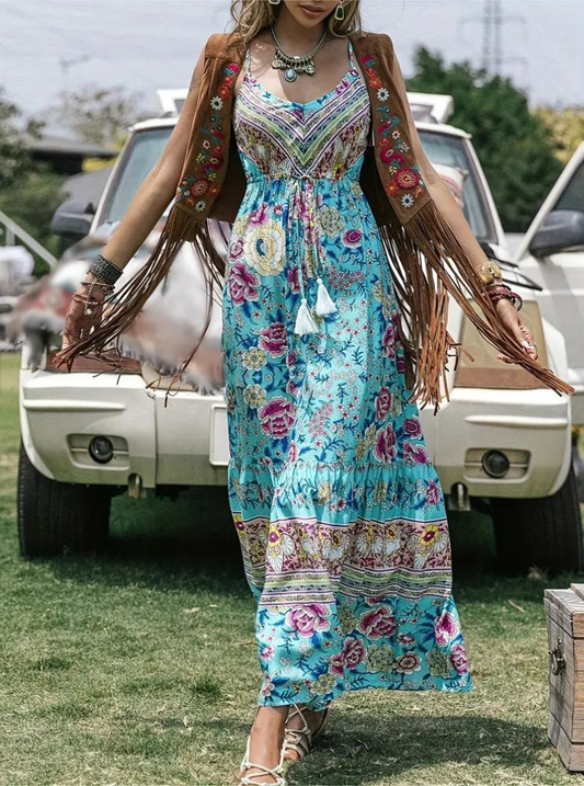 Bohemian Floral Maxi Dress | Olivia