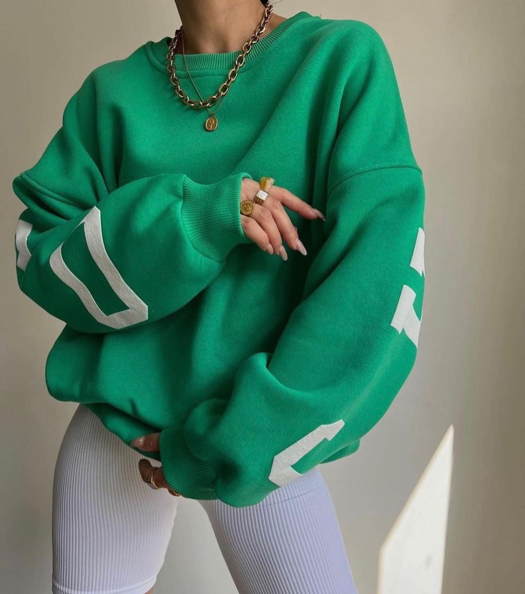 Oversized Letter Print Sweatshirt | Victoria