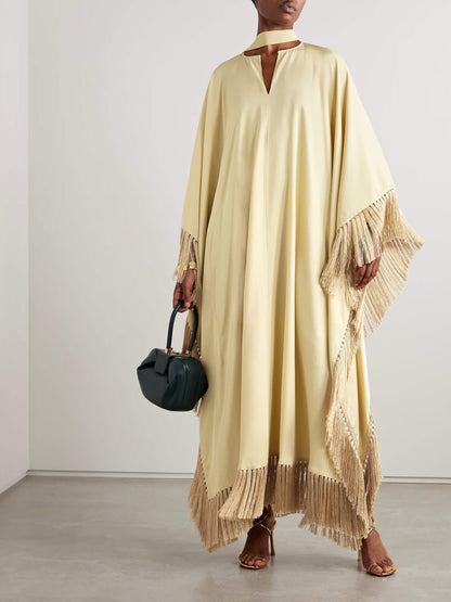 Women Kaftan Yellow Crepe | Diana-1