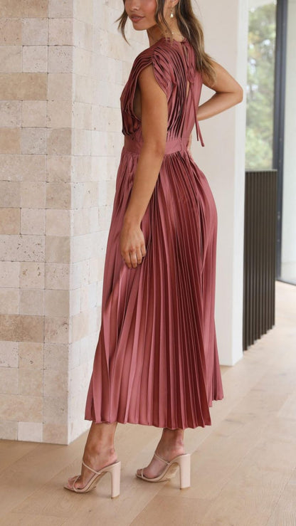 Elegant Pleated Midi Dress | Mila