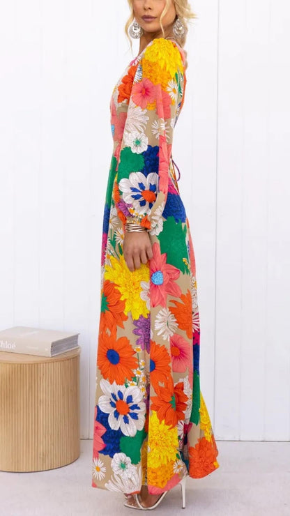 Bold Floral Maxi Dress | June