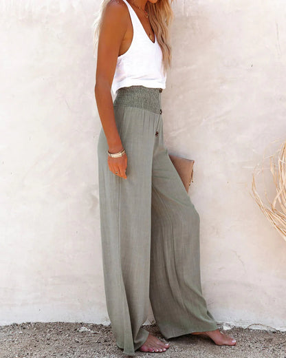 Lilly | Summer Linen Pants With High Waist