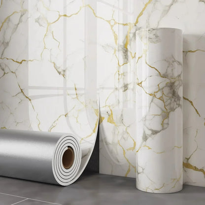 Thick Foam Marble Removable Wallpaper – Waterproof Self-Adhesive Wall Decor for Bedroom and Living Areas 9