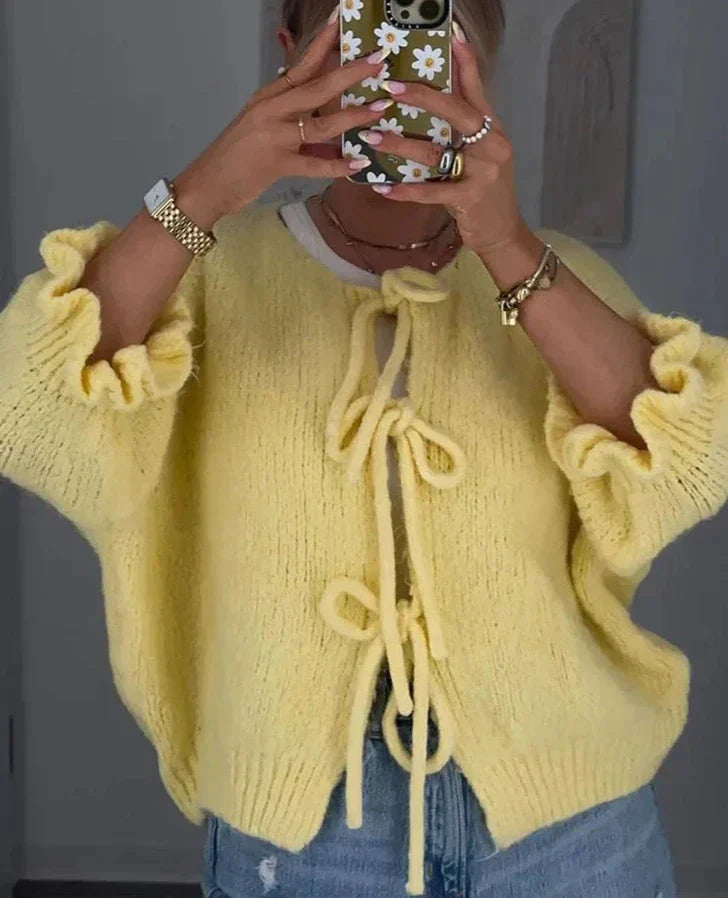 Women Tie-Front Knit Cardigan | Ashlyn