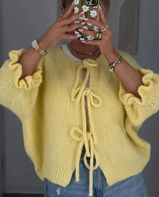 Women Tie-Front Knit Cardigan | Ashlyn