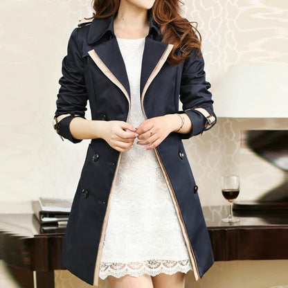 Variant image for Women Trench Coat Khaki Cotton | Elegant Style-1