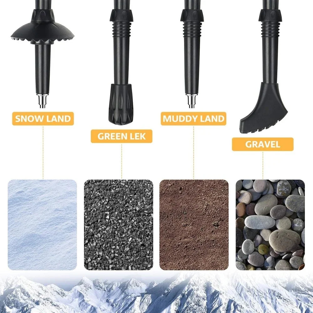 Ultralight Collapsible Hiking Poles with EVA Grip – Adjustable Telescopic Walking Sticks for Hiking and Camping 1