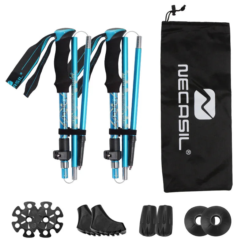 Ultralight Collapsible Hiking Poles with EVA Grip – Adjustable Telescopic Walking Sticks for Hiking and Camping 8