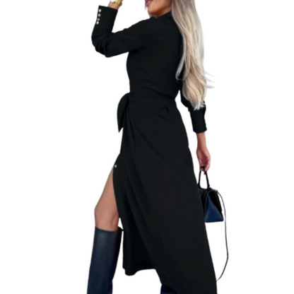Women Elegant Belted Shirt Dress | Celeste