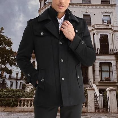 Sam - Elegant Winter Trench Coat for Men - Sleek & Cozy