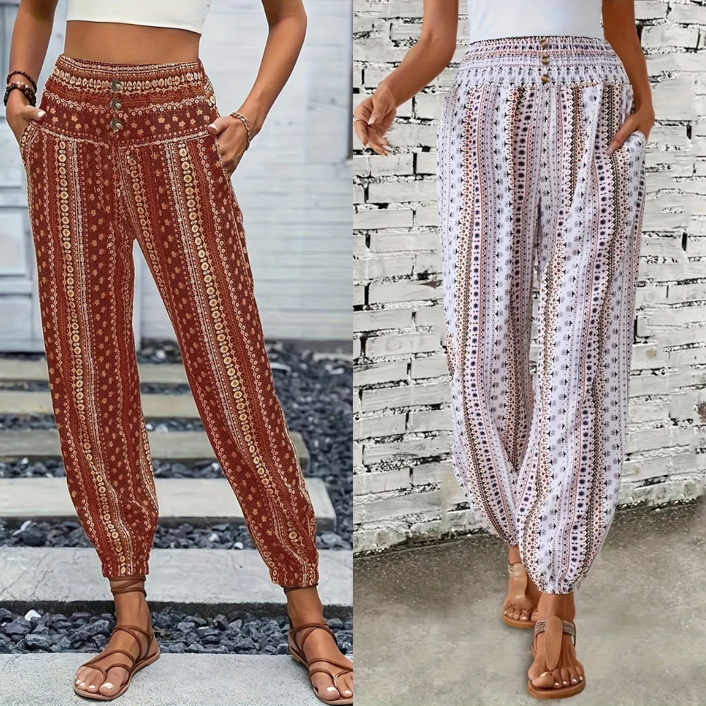 Viviana | Stylish High-Waist Printed Pants