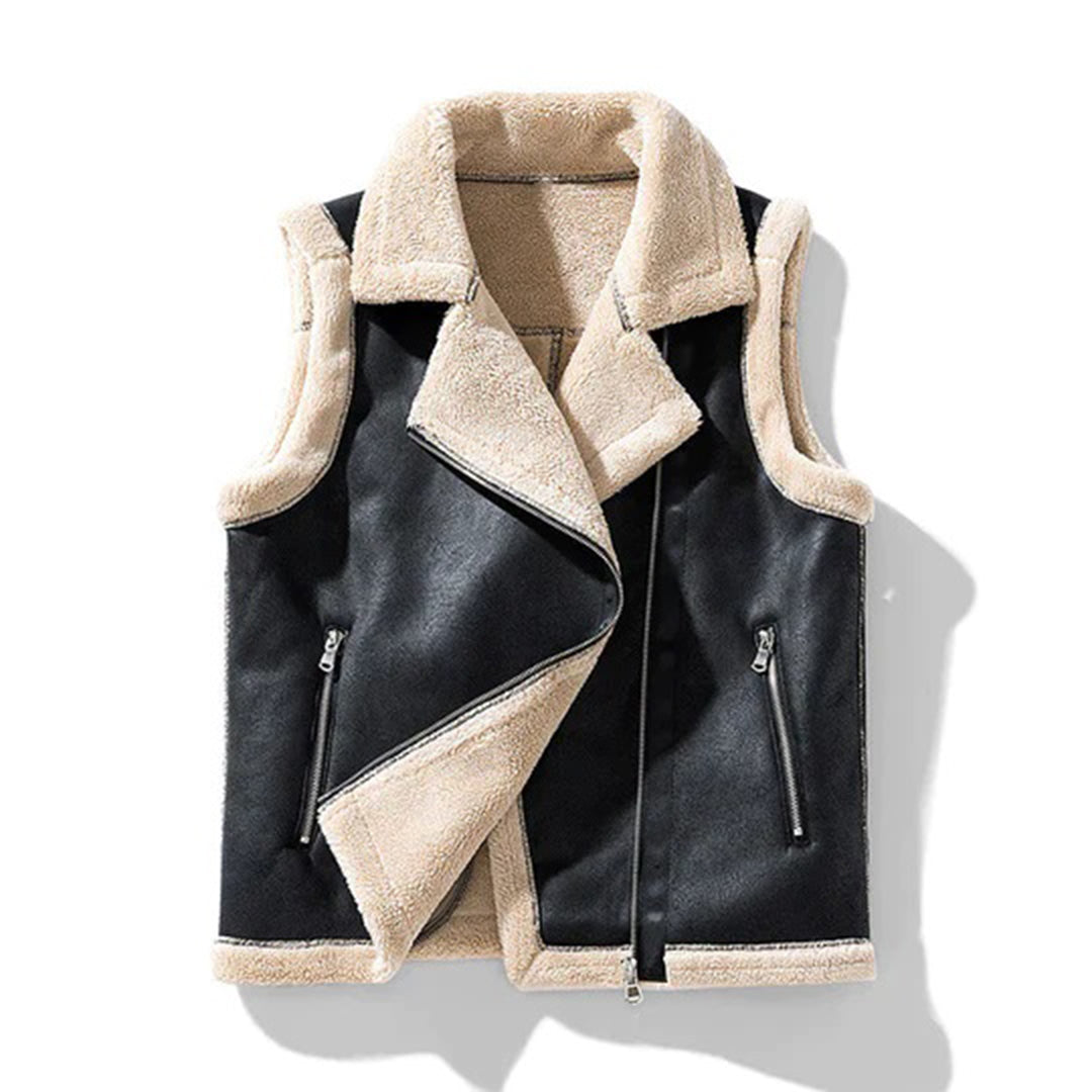 Faux Shearling-Lined Vest | Ruby