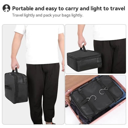 Versatile Travel Organizer with Triple Compartments – Foldable Hanging Storage Solution for Efficient Packing and Laundry Separation 7