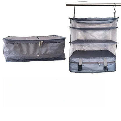 Versatile Travel Organizer with Triple Compartments – Foldable Hanging Storage Solution for Efficient Packing and Laundry Separation 9