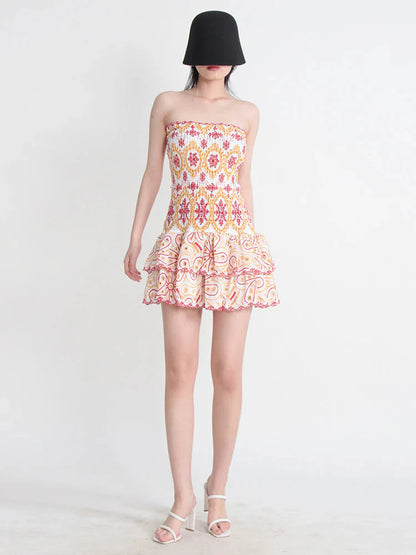 Strapless Eyelet Mini Dress | Vianca