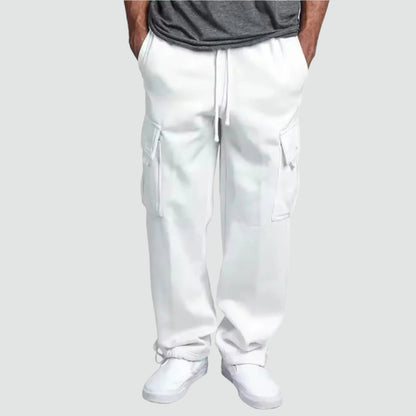 Men's Cargo Trousers Grey Cotton Multi-Pocket | Cameron-4