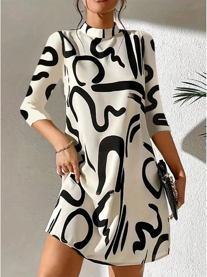 Abstract Print Tunic Dress | Lily