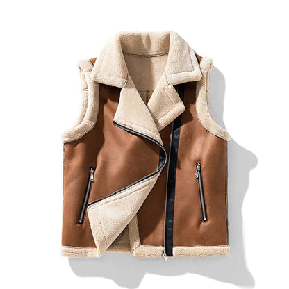 Faux Shearling-Lined Vest | Ruby