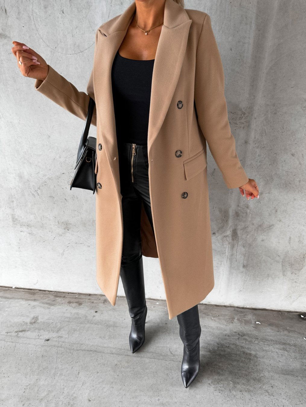 Women Elegant Double-Breasted Coat | Audrina