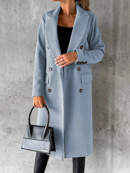 Women Elegant Double-Breasted Coat | Audrina