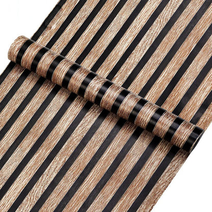Waterproof Self-Adhesive PVC Wallpaper Roll – 45CM Wood Stripe Design for Walls, Easy Peel and Stick Décor 3