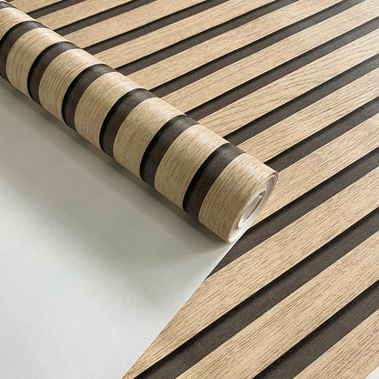 Waterproof Self-Adhesive PVC Wallpaper Roll – 45CM Wood Stripe Design for Walls, Easy Peel and Stick Décor 5