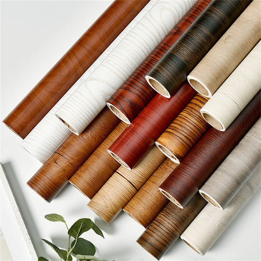 Waterproof Wood Grain PVC Wallpaper for Kitchen Cabinets – Self-Adhesive, Easy to Clean, 50cm Wide 0