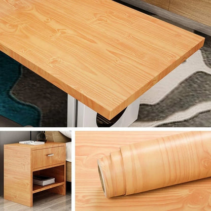 Waterproof Wood Grain PVC Wallpaper for Kitchen Cabinets – Self-Adhesive, Easy to Clean, 50cm Wide 10