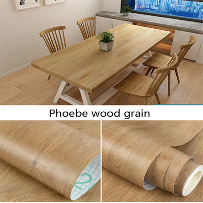 Waterproof Wood Grain PVC Wallpaper for Kitchen Cabinets – Self-Adhesive, Easy to Clean, 50cm Wide 3