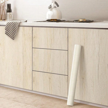 Waterproof Wood Grain PVC Wallpaper for Kitchen Cabinets – Self-Adhesive, Easy to Clean, 50cm Wide 5