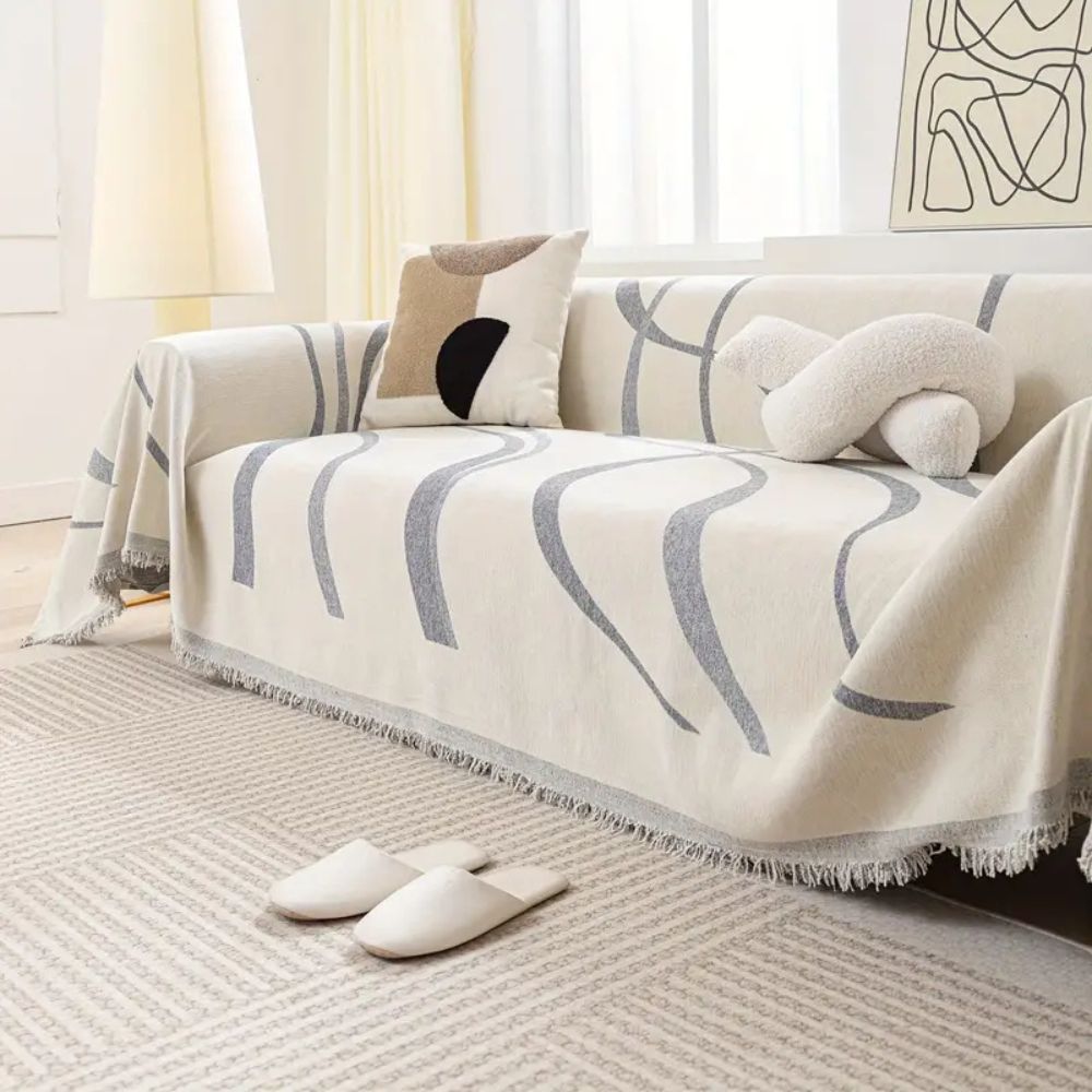 Sofa Cover Gray Chenille Non-Slip | Elegant Home Decor 3