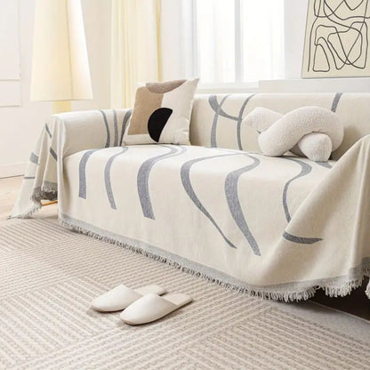 Sofa Cover Gray Chenille Non-Slip | Elegant Home Decor 3
