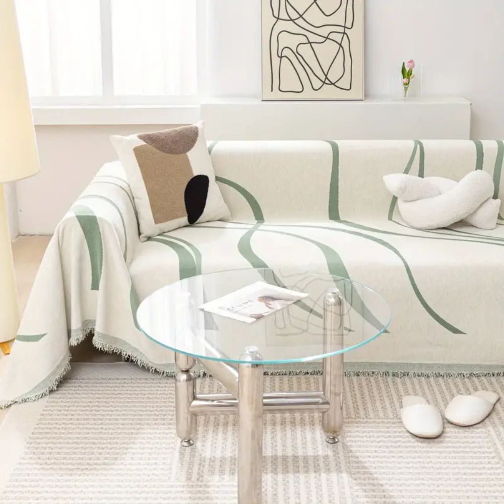 Sofa Cover Gray Chenille Non-Slip | Elegant Home Decor 4