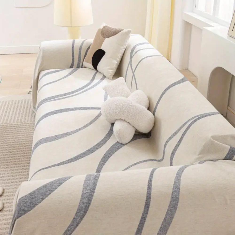 Sofa Cover Gray Chenille Non-Slip | Elegant Home Decor 5