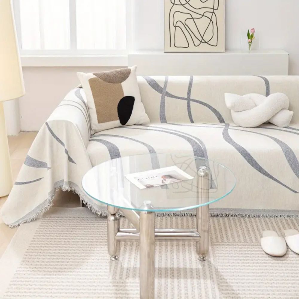 Variant image for Sofa Cover Gray Chenille Non-Slip | Elegant Home Decor-7