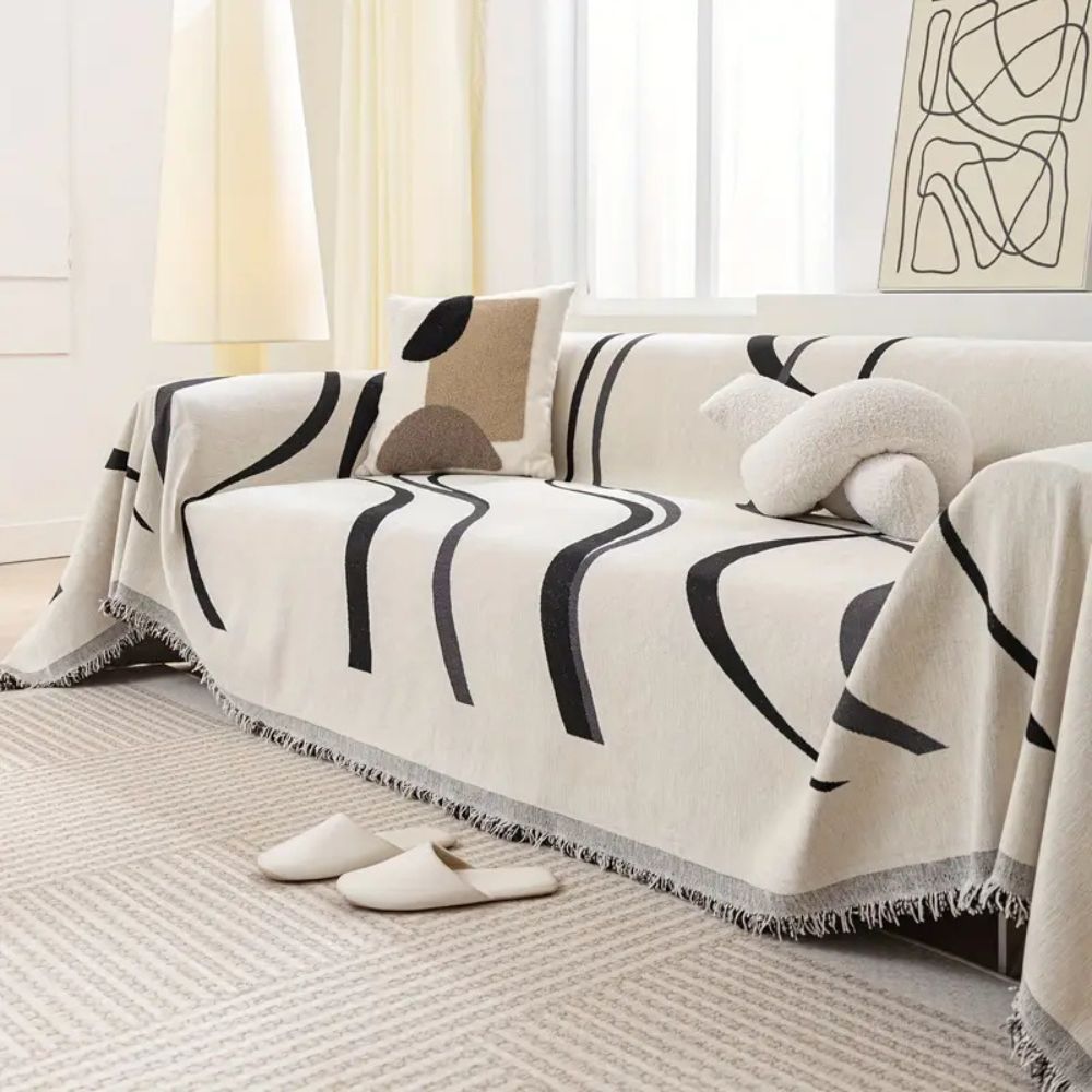 Sofa Cover Gray Chenille Non-Slip | Elegant Home Decor 2