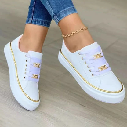 Women Chic Gold-Accent Sneakers | Dominique