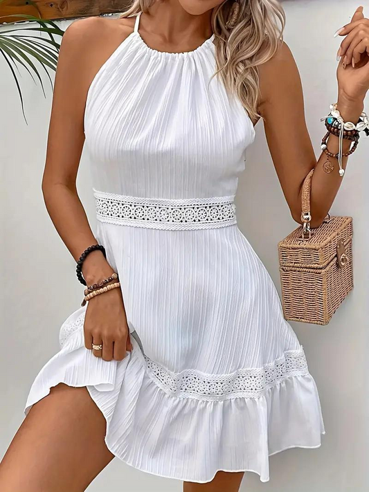 Halter-Neck Lace Summer Dress | Matilda