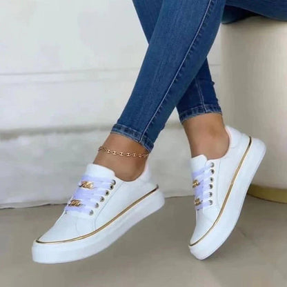 Women Chic Gold-Accent Sneakers | Dominique
